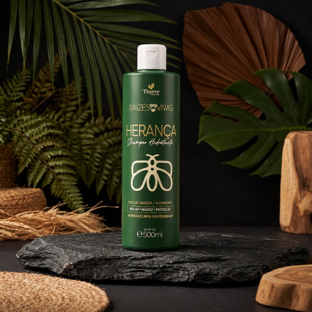 Shampoo de Cachos Hidratante Herança 500ml Raízes Vivas Thyrre