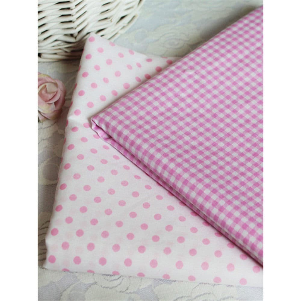 Tecido para fazer tecido doméstico/tecido de algodão puro sarja faça você mesmo Patchwork feito à mão tecido xadrez rosa