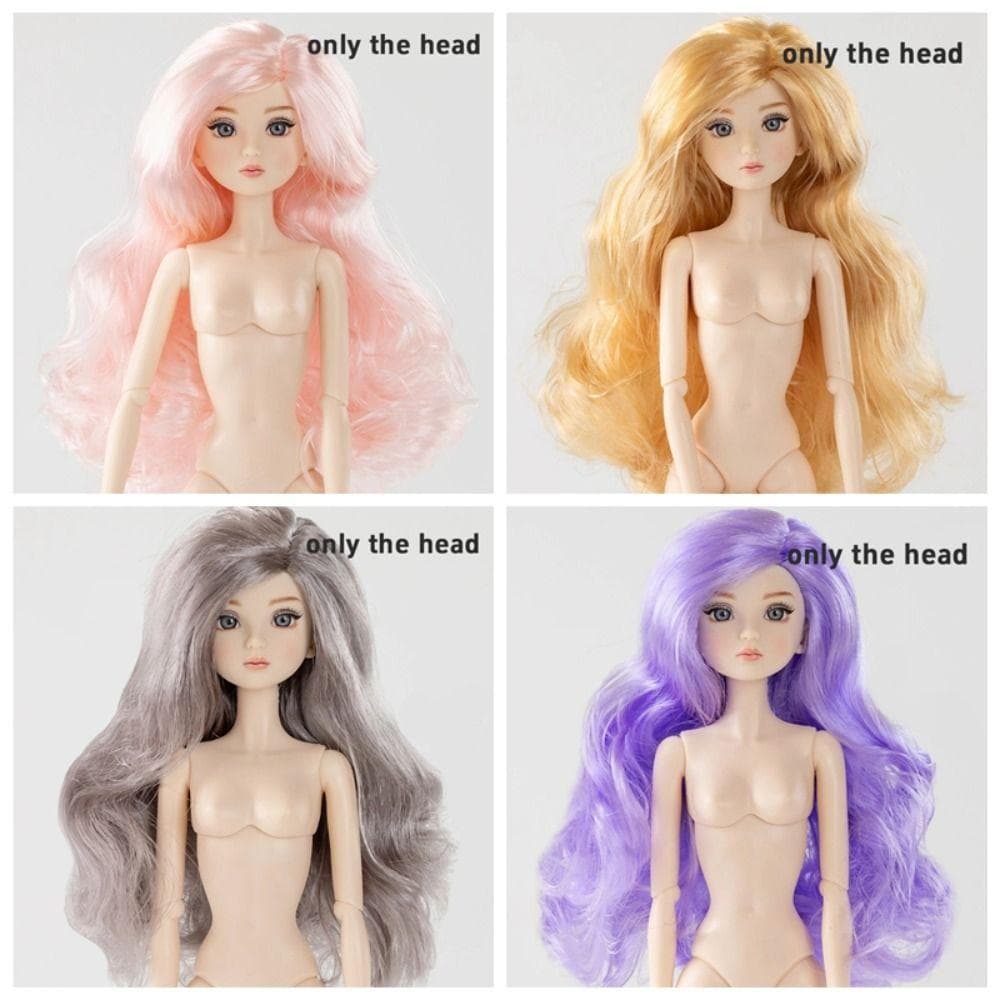 Cabeça De Boneca De Maquiagem , Olhos De Vidro De Cabelo Encaracolado , Corpo Supermodelo Colorido Móvel Articulado 1/6