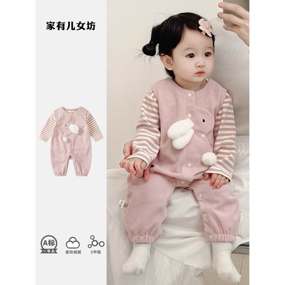 2025 novo estilo roupas de bebê primavera outono macacão terno dividido bonito Super bonito menina princesa menina bebê 