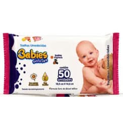 Toalha Umedecida Infantil com 50 toalhas