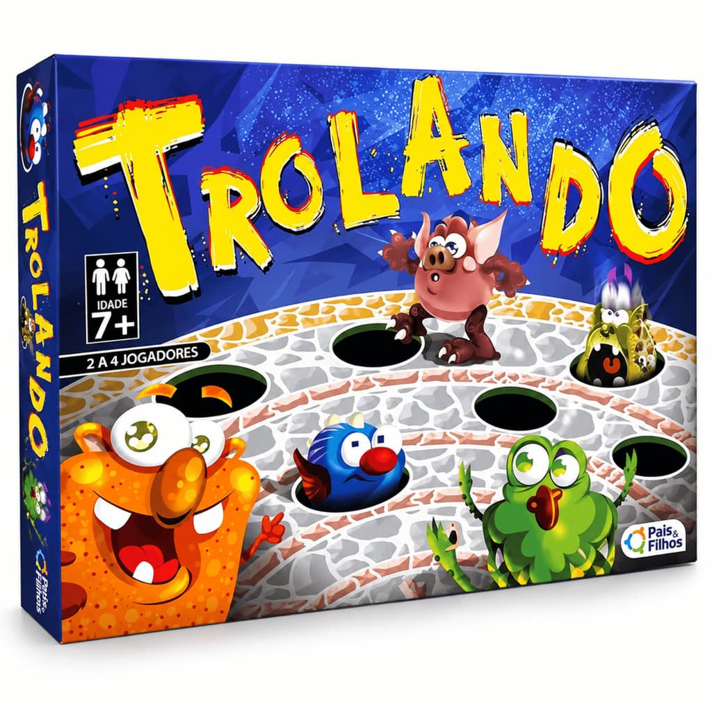 Jogo Trolando Pais e Filhos 10849 Jogo de Tabuleiro para Brincar com Crianças e Amigos da Família