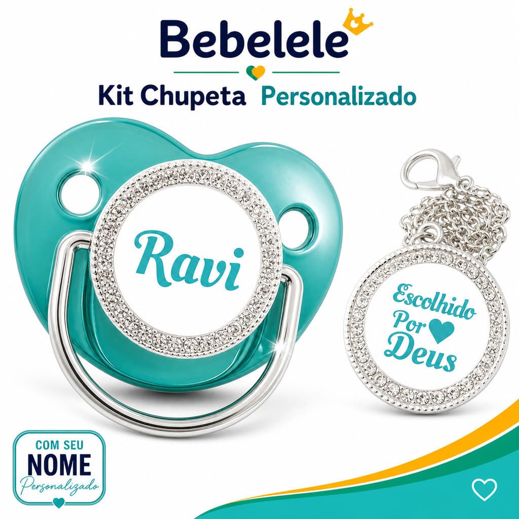 Chupeta ortodôntica para bebê, personalizada com o nome do bebê, chupeta de silicone sem BPA &O6AA