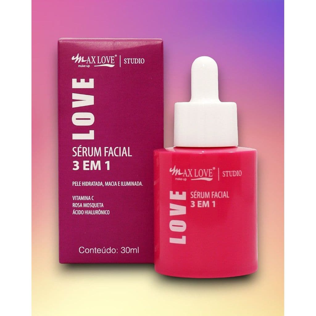 Sérum Vegano 3-em-1 Max Love - Vitamina C + Rosa Mosqueta