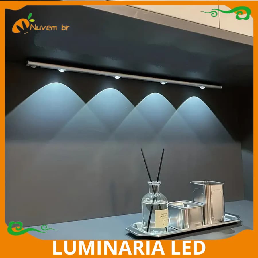 3 Cores Regulável Led Luminária USB Led Quente Frio S/Fio Sensor Inteligente Luz para cozinha e Sala Guarda Roupa Quarto