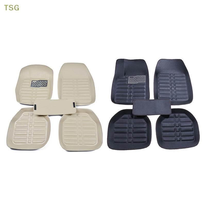 [Trêsgoodstonesgen] 5 Peças Tapetes Automotivos Para Pés Estilo De Carro Espanador Conjunto Completo Premium Tapete De C