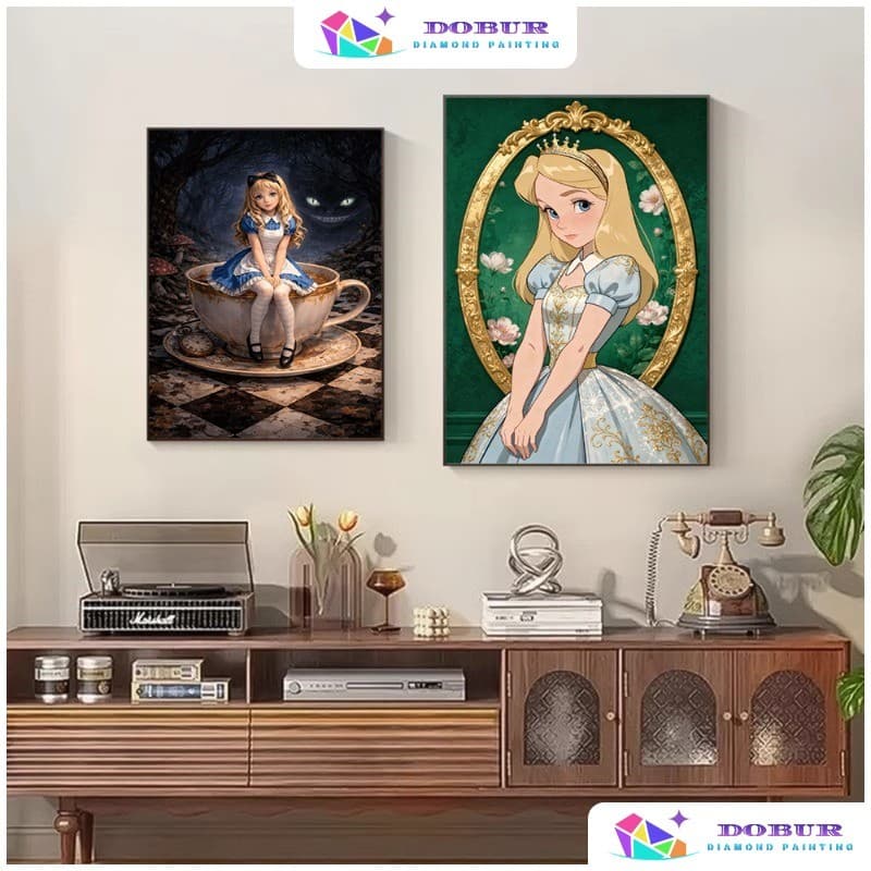 DOBUR | Conjunto De Pintura Diamante Menina Dos Desenhos Animados 5D DIY Redondo/Quadrado Completo Broca Lona Com Número