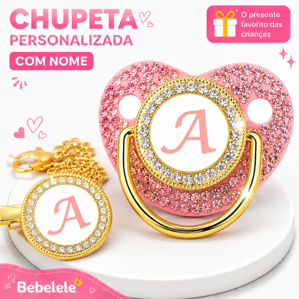Chupeta para Bebê, adequada para bebês de 0 a 6 meses/6 a 18 meses, 26 iniciais em inglês chupeta inicial