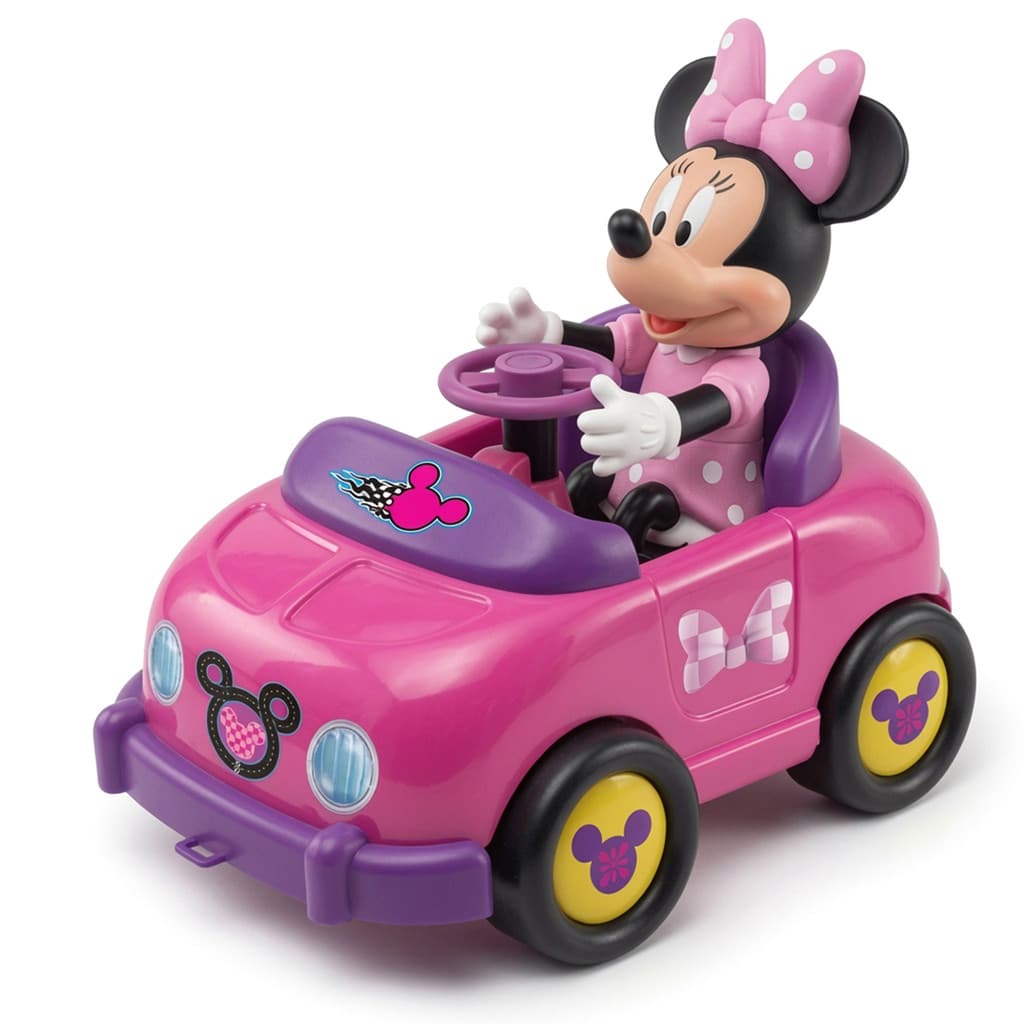 Carrinho Rosa De Brinquedo Da Minnie Mouse Disney Rodas Livres Boneca Articulada Infantil