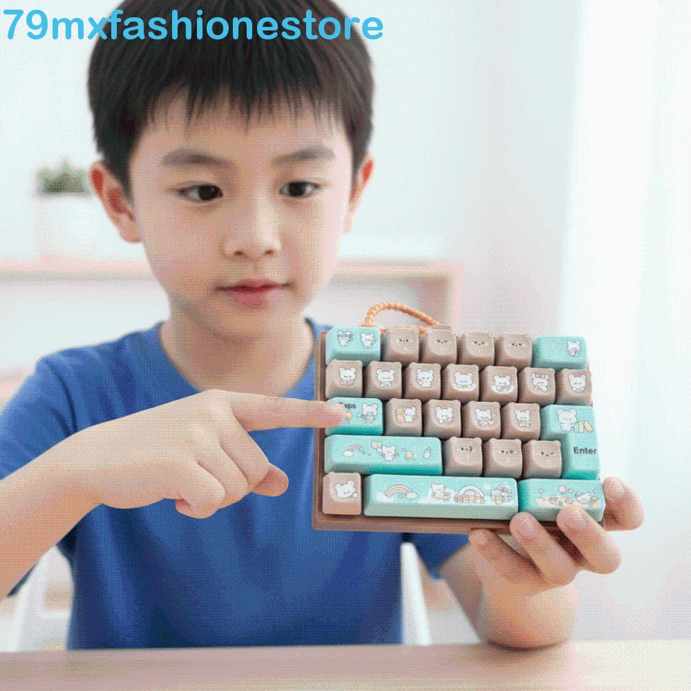Mini Teclado Mecânico , Tamanho Compacto 26 Teclas Mecânicas Brinquedo Fidget , Arco-Íris Clicando Botão Chaveiro