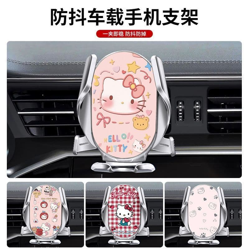 Novo suporte bonito hellokitty carro Universal suporte do telefone do carro ar condicionado saída de ar dedicado estável