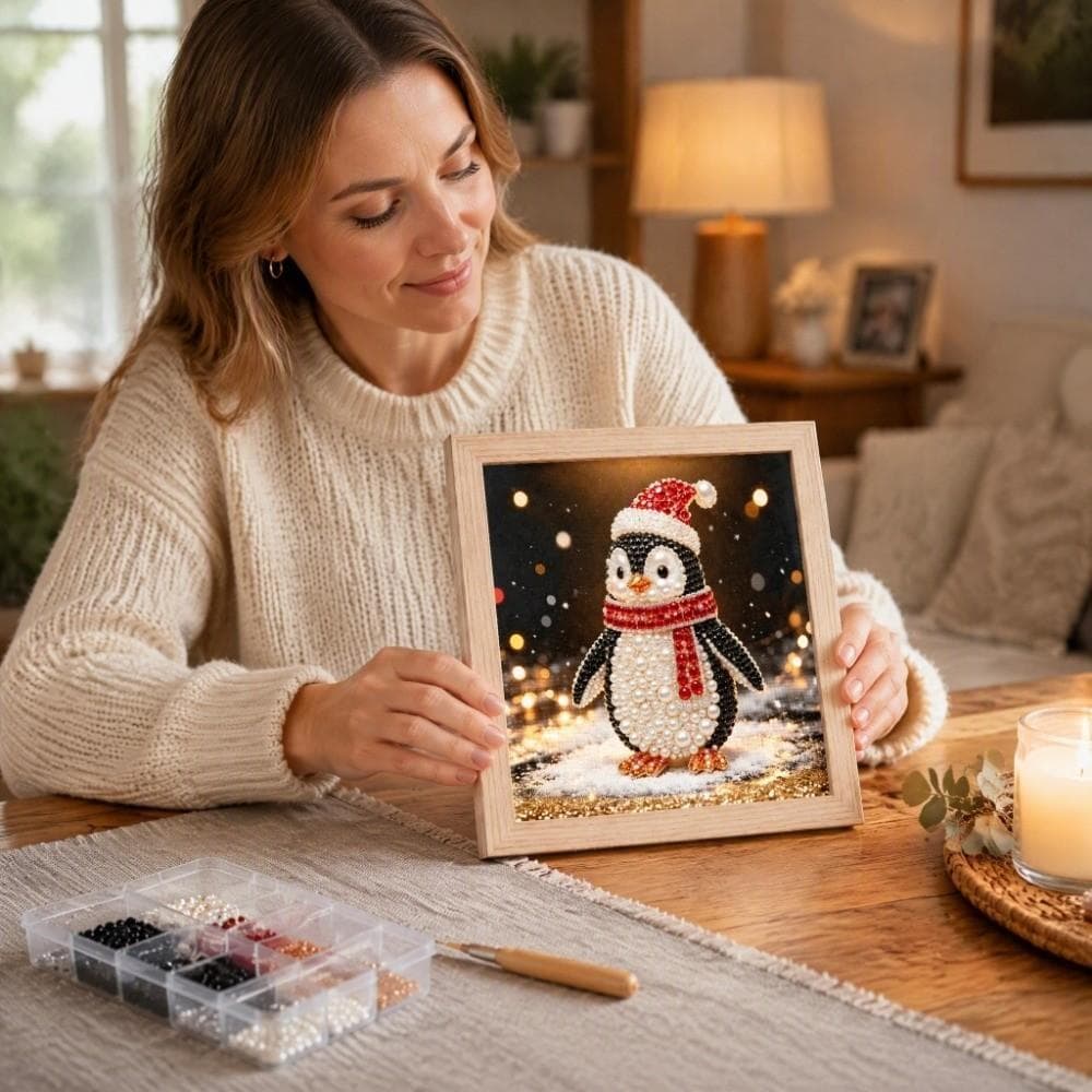 Kit De Pintura De Pérolas DIY , Delicado Diamante De Natal Com 5D , Contas 3D Enfeite