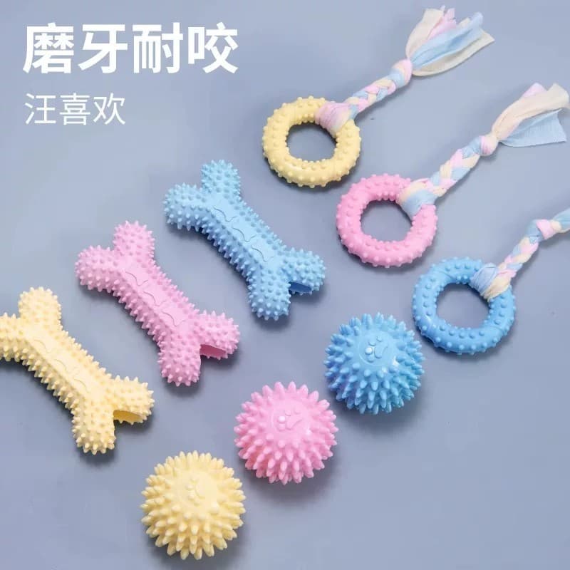 Brinquedo para cachorro, resistente à mordida, bastão Molar, bola de brinquedo, cachorro pequeno, pelúcia, auto-feliz, a