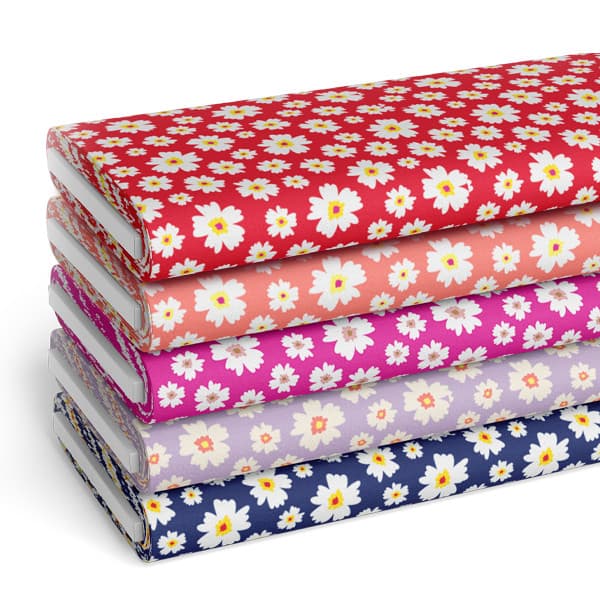 Tecido Tricoline Estampado Margaridas Florais Costura Artesanato Patchwork Pano DIY