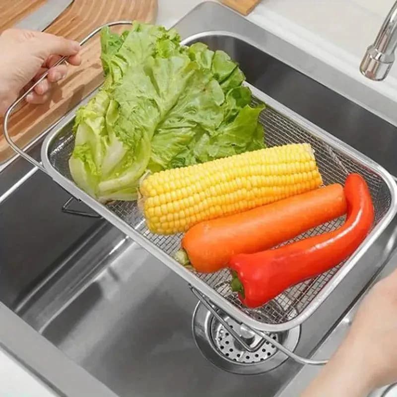 Escorredor de Louça Ajustável aço inoxidável Cozinha Para Pia Prateleira De Frutas E Legumes