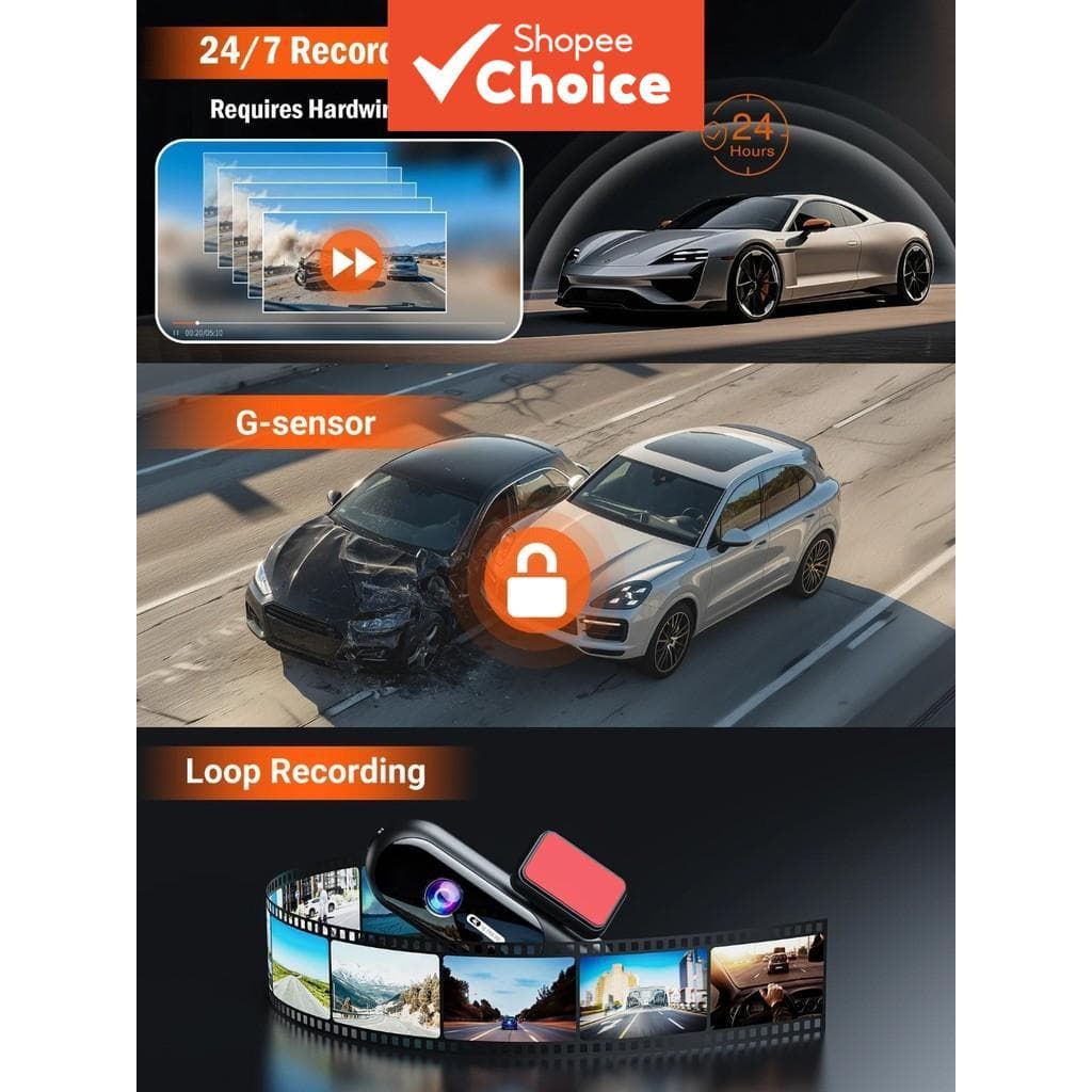 Dash Cam Dianteiro E Traseiro 4K , Gravador De Carro UHD Com Câmeras Duplas