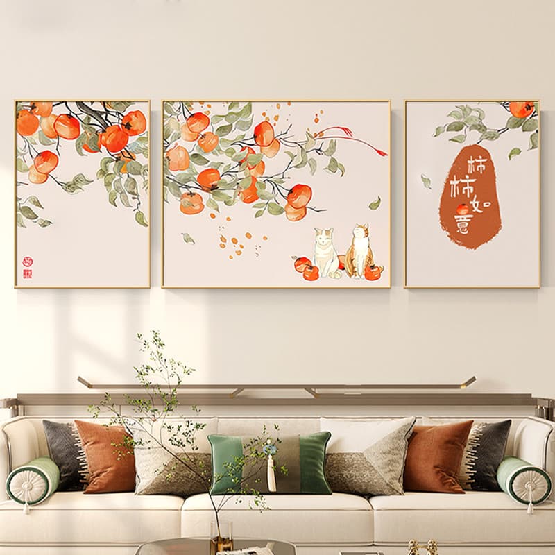 5d pintura diamante cheio de diamante sala de estar tudo boa sorte caqui pintura diamante pegajosa novo estilo chinês pi