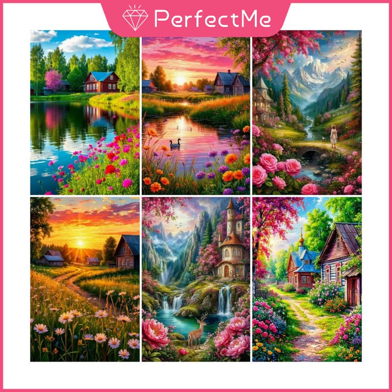 PM Cenário De Desenho Animado 5D DIY Pintura De Diamante/A Óleo Digital Ponto Cruz De Cristal Redondo Completo Mosaico K