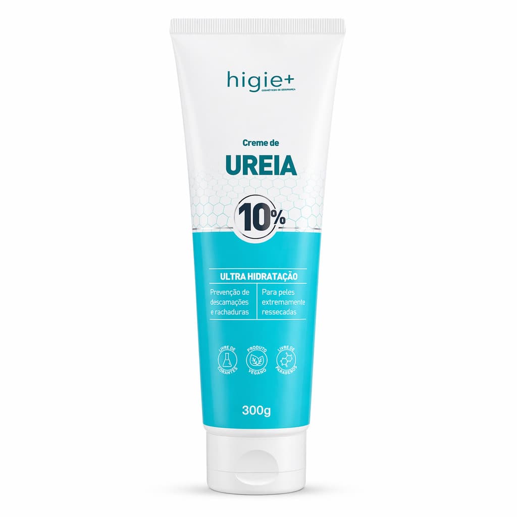 Creme de ureia 10% 300g HIGIE+ | Creme hidratante para os pés | Creme para mãos ressecadas