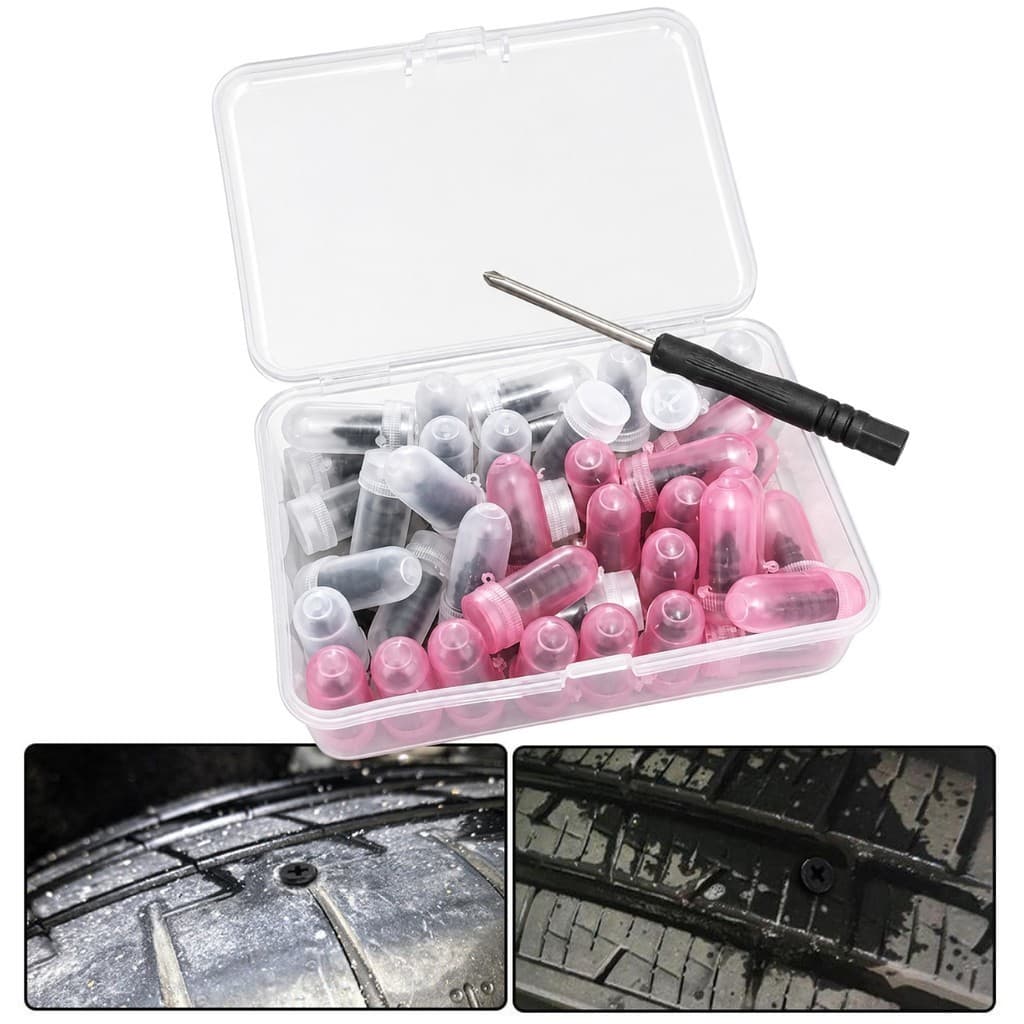 Kit 40 Pregos Reparo Pneu Sem Câmara Universal Chave De Fenda Remendo Rápido Carro Moto