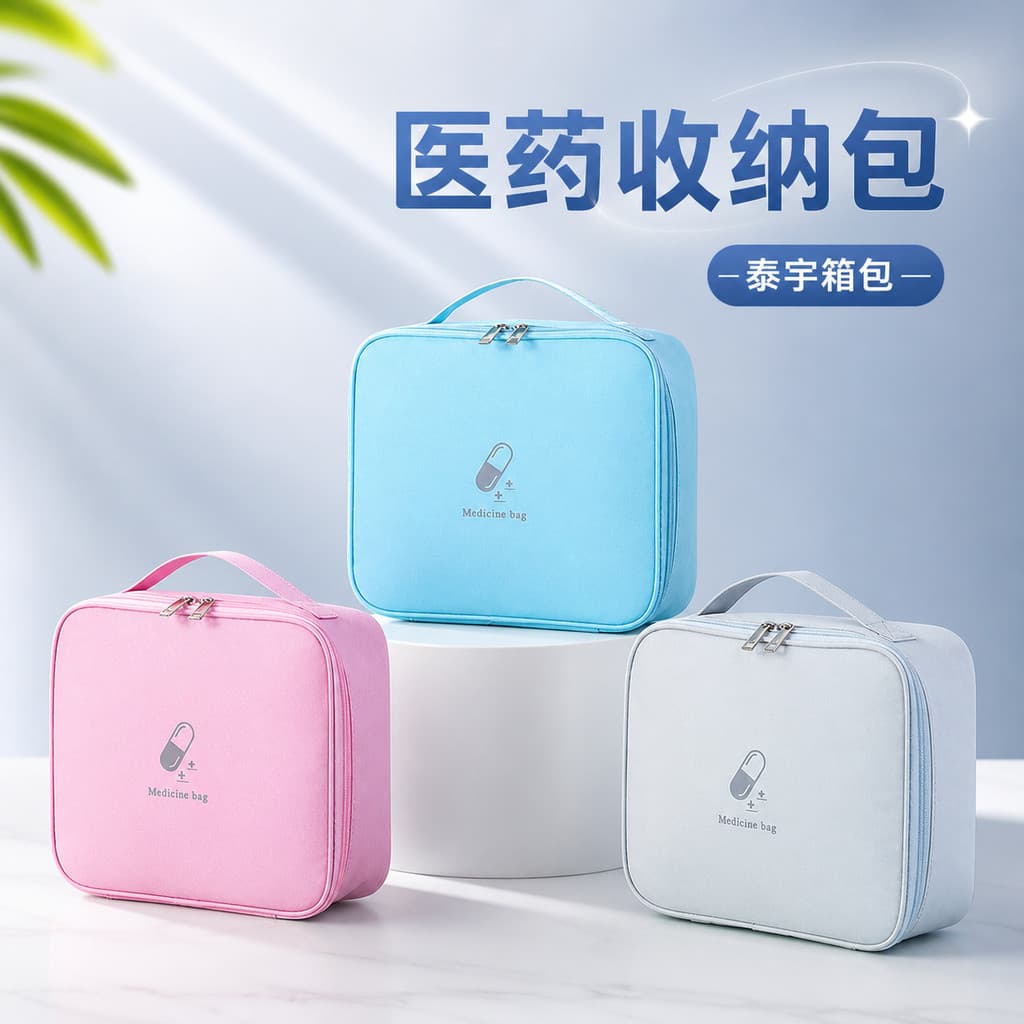 Kit de primeiros socorros de medicina portátil estritamente selecionado, grande capacidade, kit de medicina portátil par