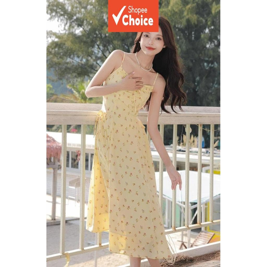 Vestido Cami Floral Francês Feminino, vestido de verão para praia, estilo tailandês, vestido solto
