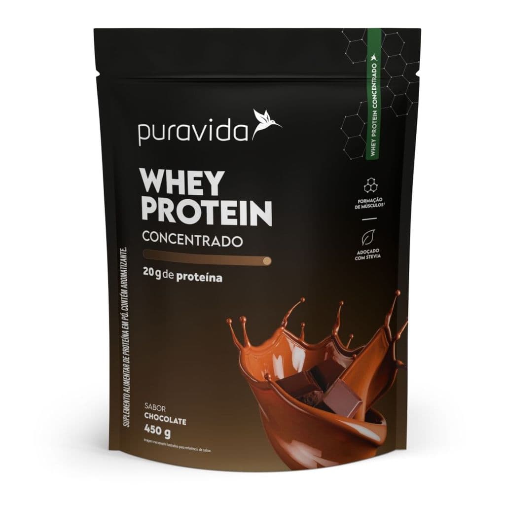 Pura Vida Whey Protein Chocolate WPC 450g Concentrado