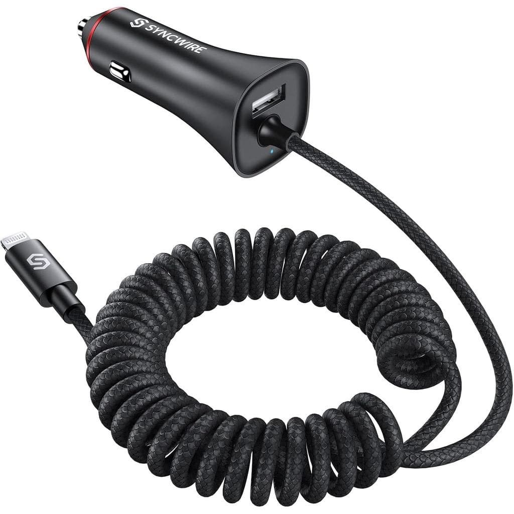 [Certificado pela Apple MFi] Carregador de Carro para iPhone Syncwire 32W, Carregador de Telefone Super Rápido para Carr