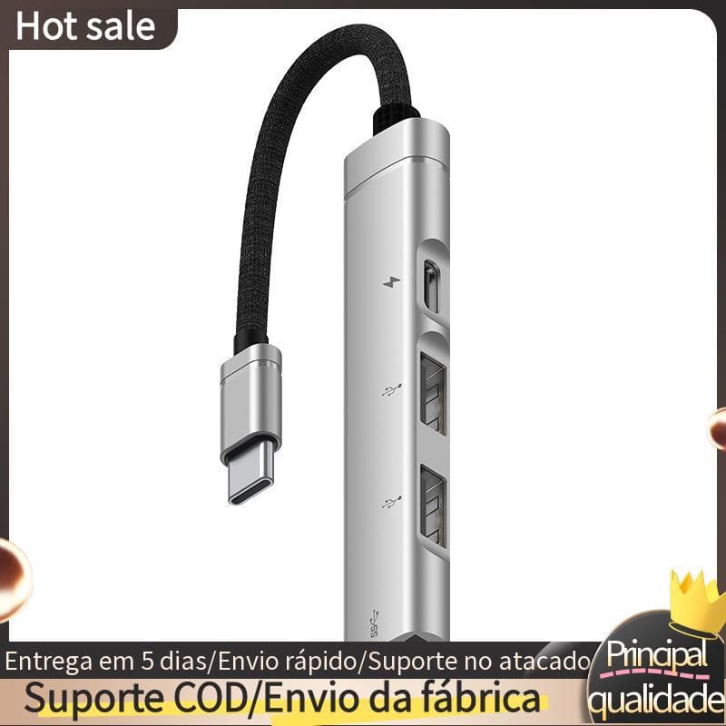 Para Android Telefone Móvel Computador Tablet Portátil PD Hub De Carregamento Tipo-C USB Doca De Expansão , Prata