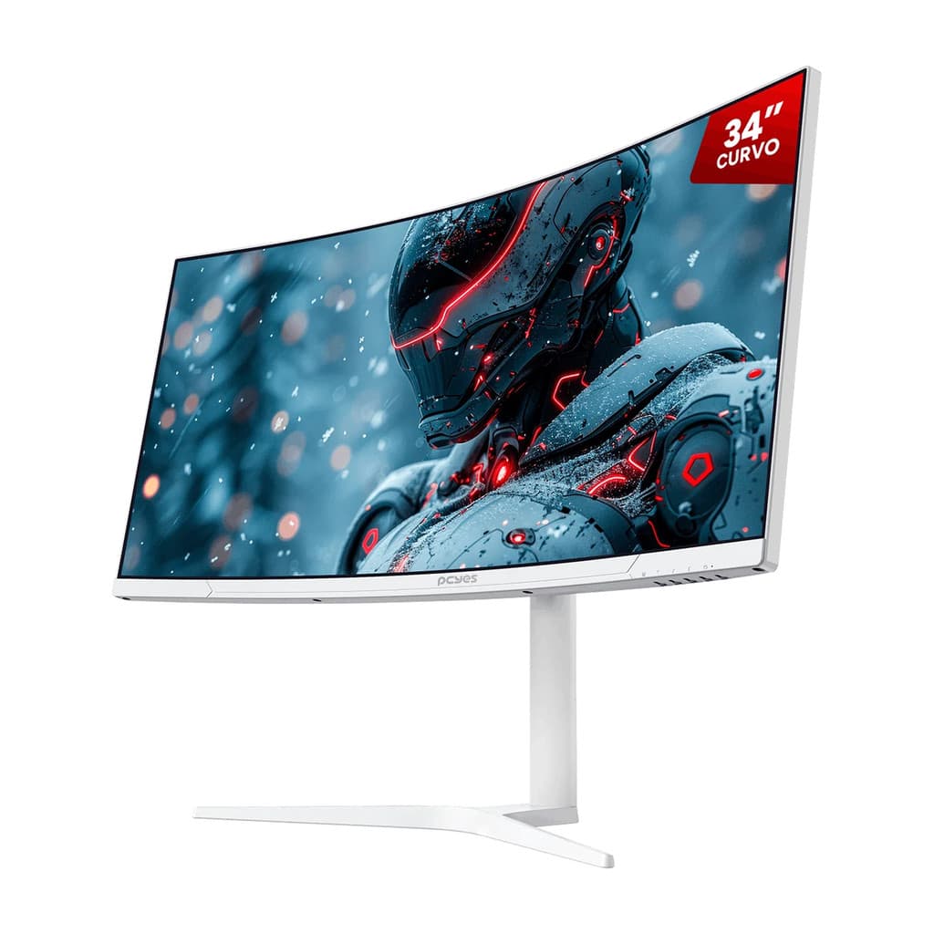 Monitor Gamer PCYES Z-Max Z34C 34" Curvo Wqhd 165HZ 1MS Hdmi/Dp/Has Freesync White Ghost PMGZ34C165WG - PCYES