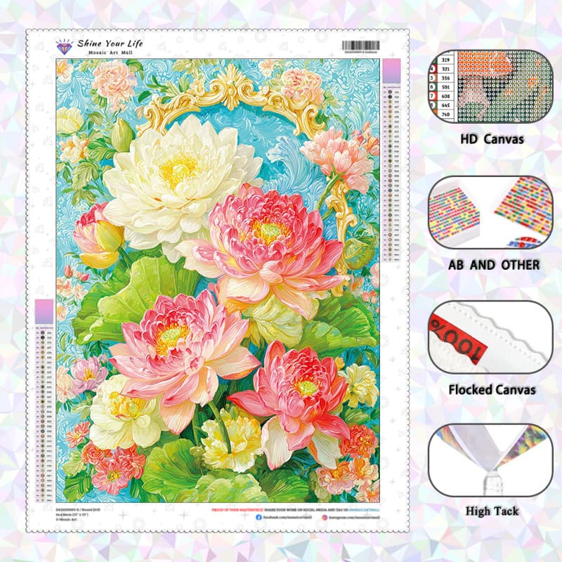 [PL Diamantes AB Atualizados + Tecido Flocado] Um Buquê De Flores Pintura De Diamante 5D DIY Artesanato Mosaico Bordado 
