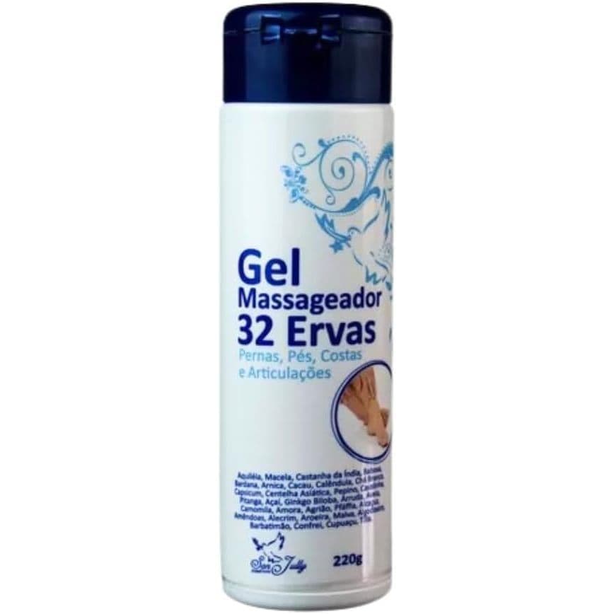 Gel Massageador 32 Ervas San Jully 220g - Alívio Cansaço Muscular, Relaxamento e Frescor