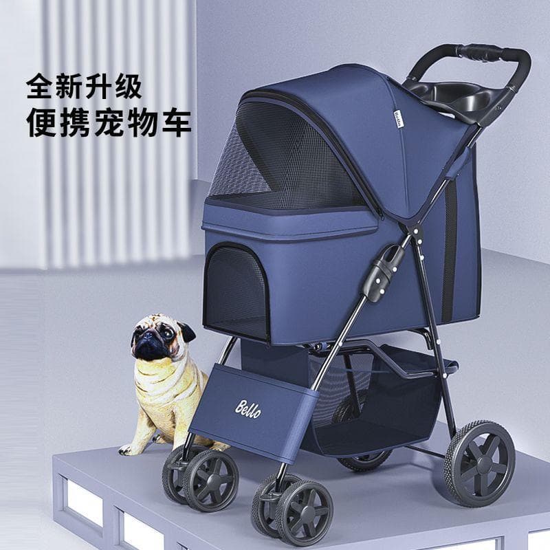 BELLO S2 Carrinho de bebê dobrável leve para animais de estimação Cachorro Carrinho de bebê para gatos Carrinho de bebê 