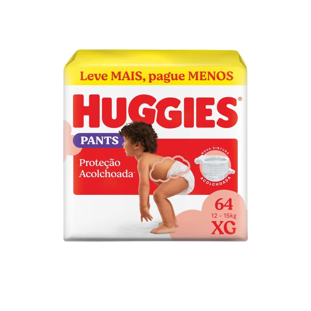 Fralda Infantil Huggies Proteção Acolchoada Pants XG 64UN