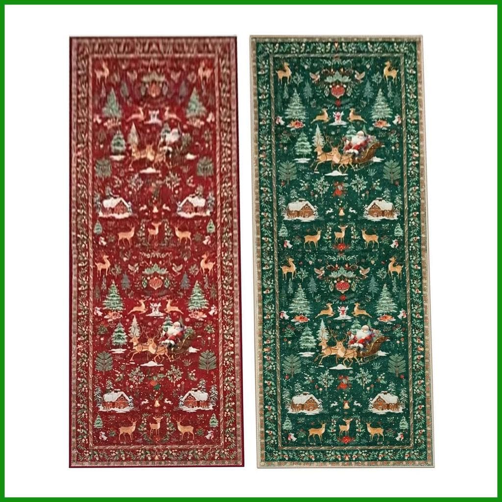 Tapetes De Natal Para Sala De Estar Antiderrapante Lavável Papai Noel Bonecos De Neve Árvore Corredor Tapete Interior to