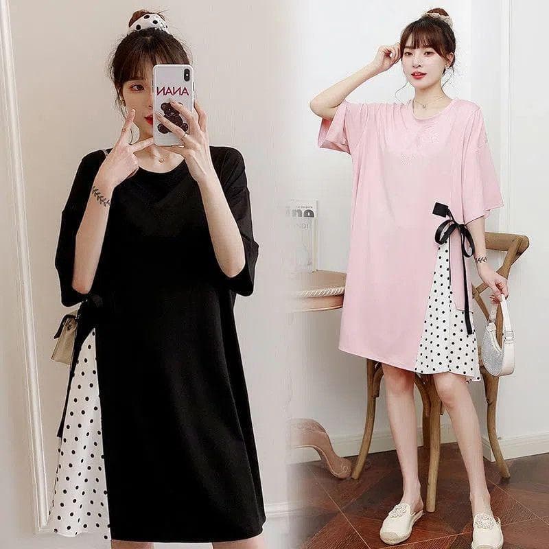 Plus Size feminino verão camiseta vestido 150kg gordura mm solto comprimento médio mais magro olhar Casual saia feminina