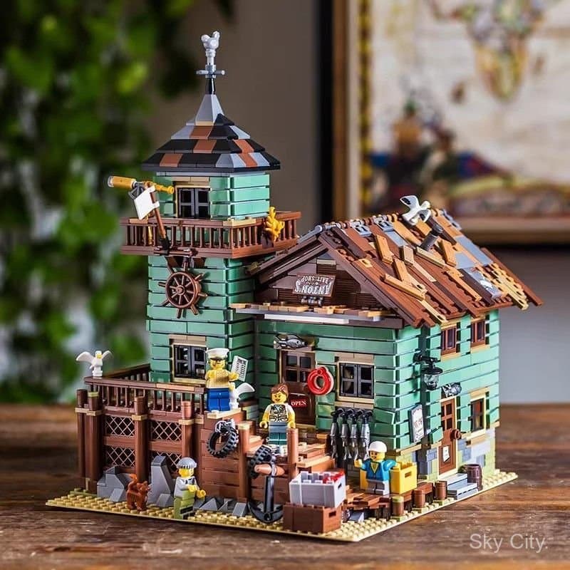 Casa Balde Compatível com Blocos de Montar Lego, Brinquedo para Adultos, Montagem de Cenário Urbano, Modelo Grande da Sé