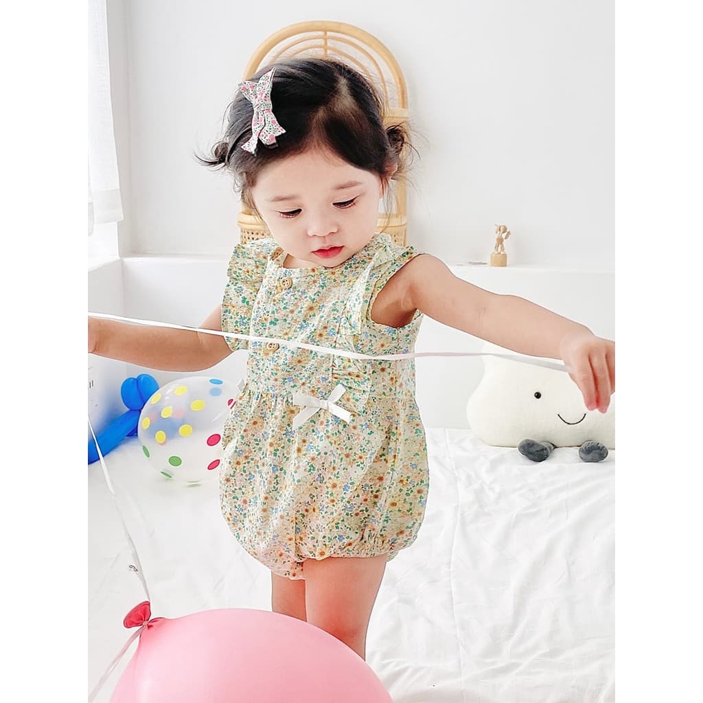 Bebê macacão verão roupas de bebê puro algodão Floral menina versão coreana crianças roupas um ano de idade bebê ma