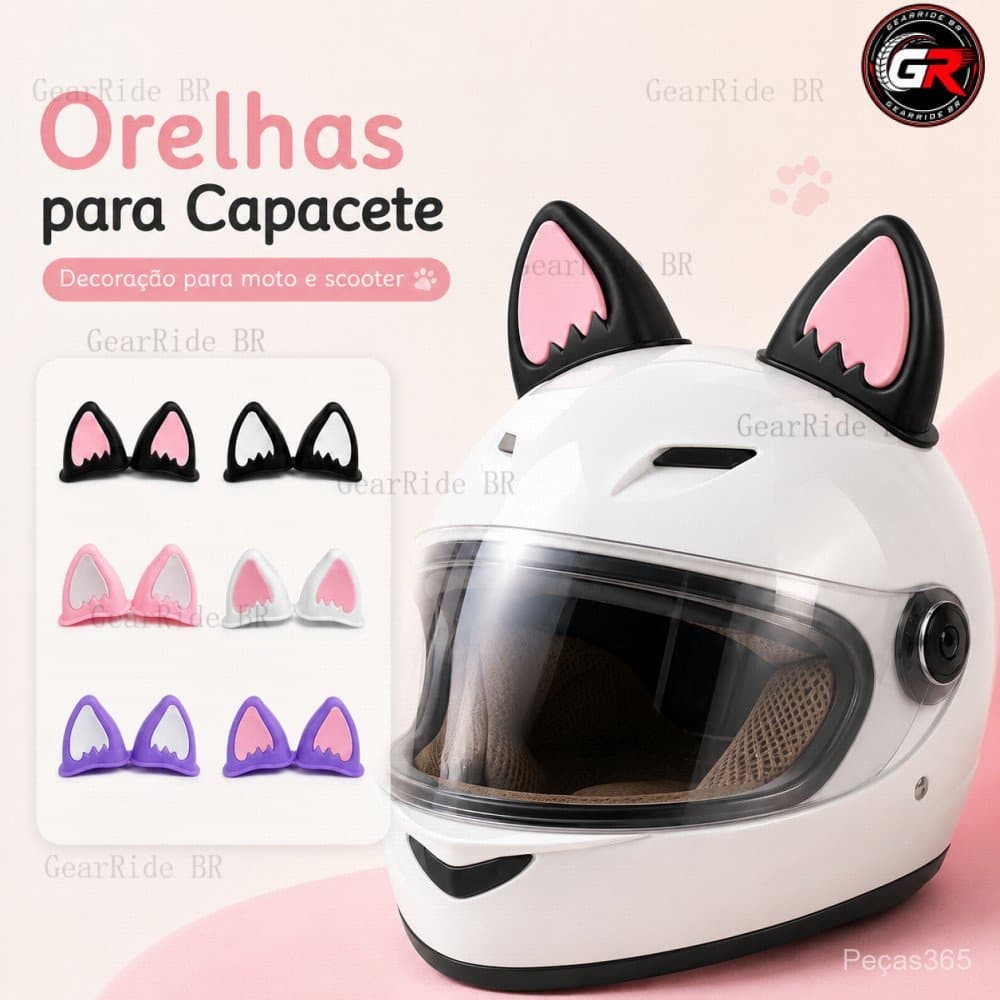 Capacete Da Motocicleta Decorações De Orelha Acessório Para Scooter Adesivo Moto Skate Ciclismo