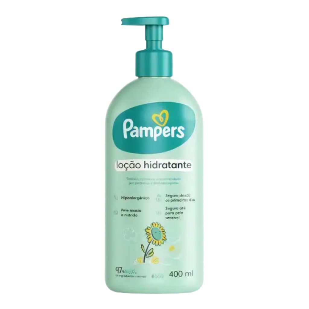 Hidratante Corporal Pampers com Girassol 400ml para Pele Sensível Fórmula Leve e Rápida