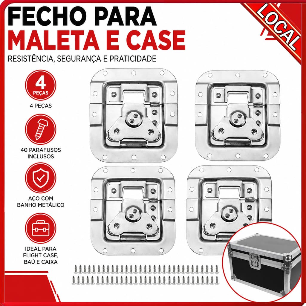 Caixa de ar de Metal grosso, caixa de instrumentos, caixa de ferramentas, tipo Flip, acessórios de fivela de fixação