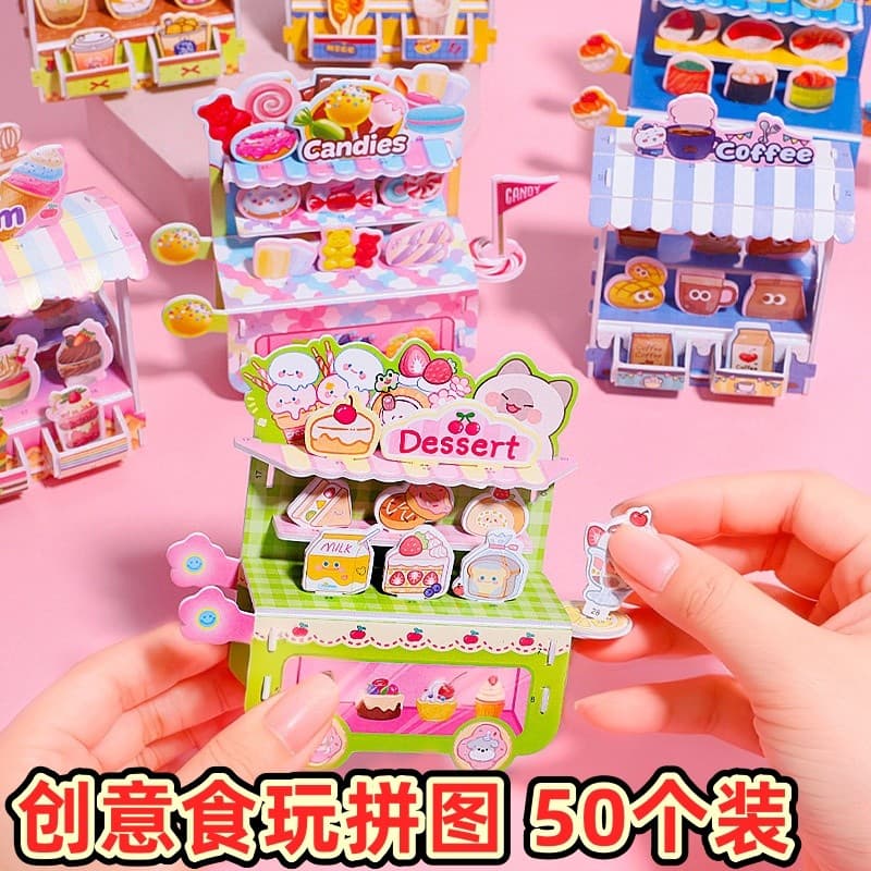 Crianças Mini simulação comida brinquedos quebra-cabeça brinquedos DIY presentes educativos criativo estudantes da escol