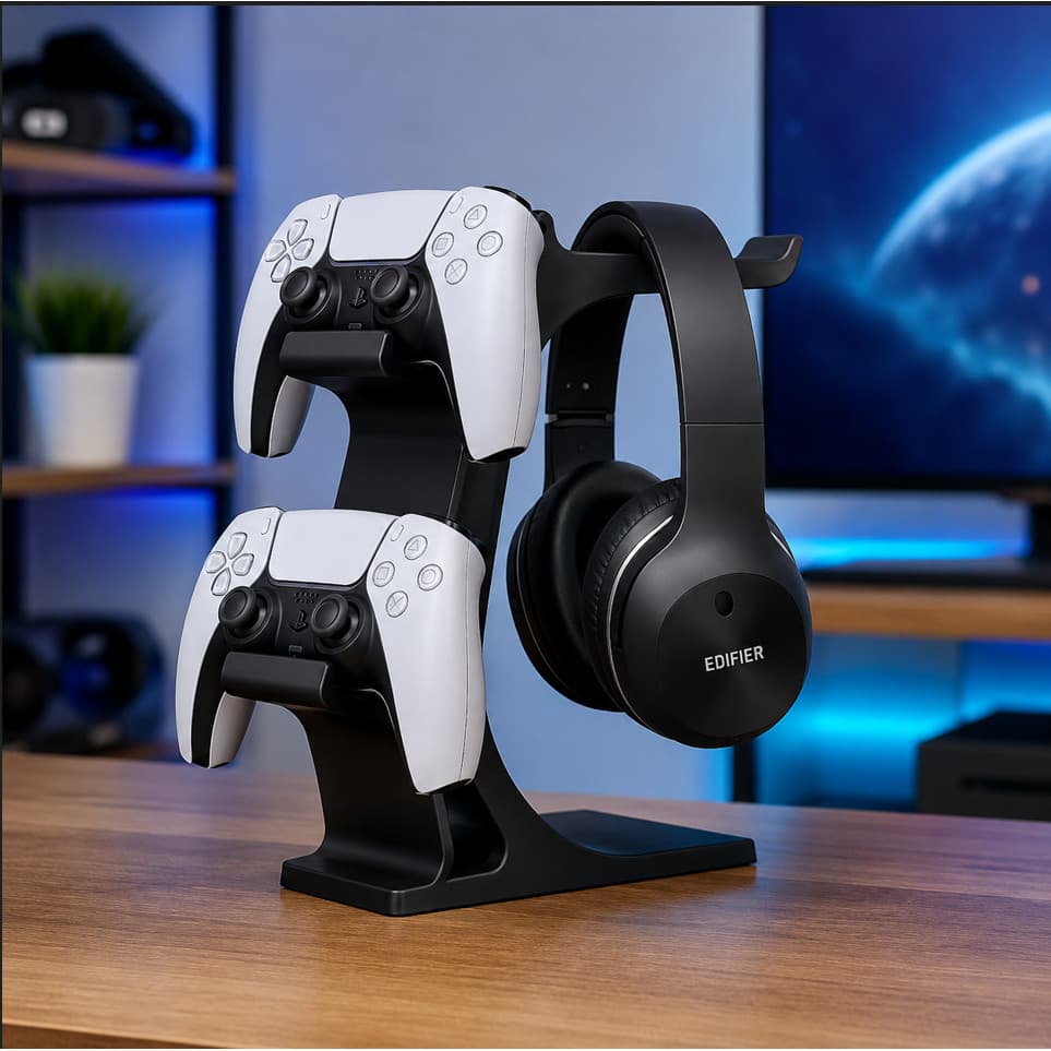 Suporte Para Controle de Videogame e Fone de Ouvido Gamer - Organizador Setup