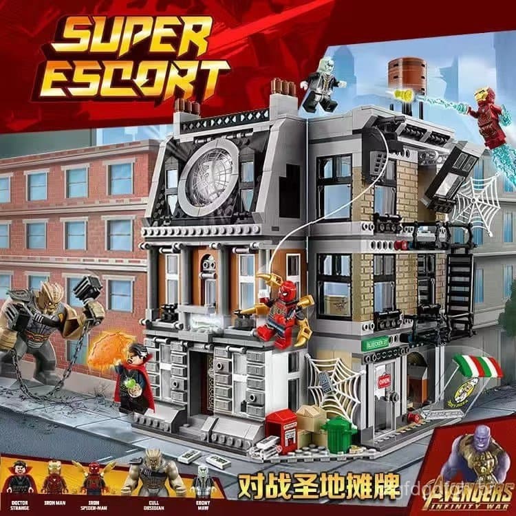Peças compatíveis com Lego Y8YL 1004, blocos de montar do Encontro com o Doutor Estranho, brinquedos da Base dos Vingado