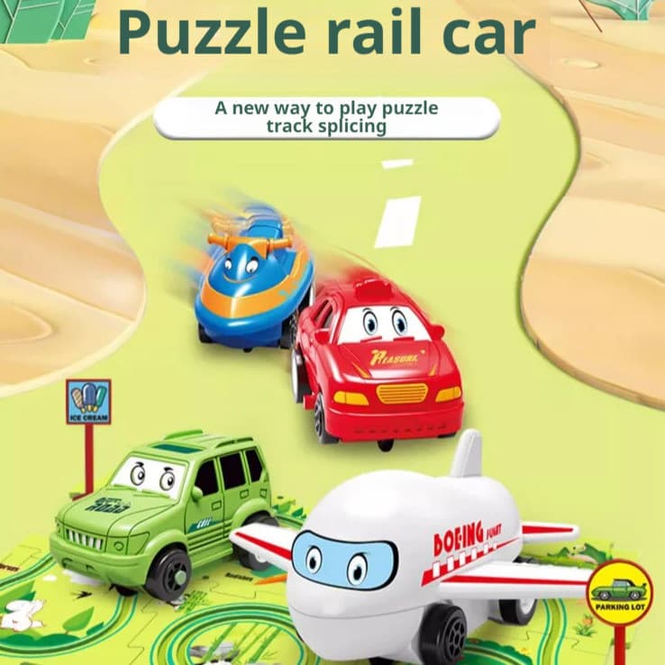 【Brinquedo Educativo Infantil】Juego de Pista de Rompecabezas para Carros/Quebra-Cabeça/Pista Interativa/Brinquedo para C