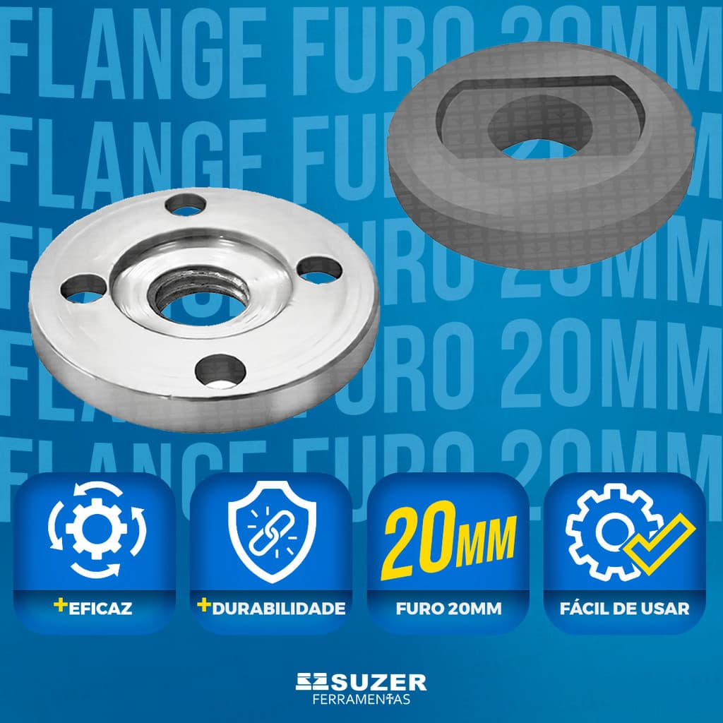 Jogo de Flange Para Discos 20mm Esmerilhadeira