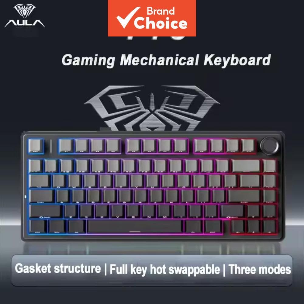 Teclados AULA F75 Bluetooth/2.4G sem fio/com fio, teclado mecânico de 75% com hotswap total, keycaps PBT e iluminação