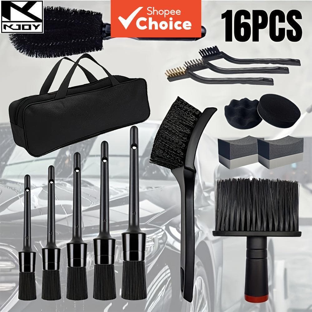 Kit De Ferramentas De Escova Para Lavagem De Carro Com Bolsa De Armazenamento Limpeza De Cubo De Roda