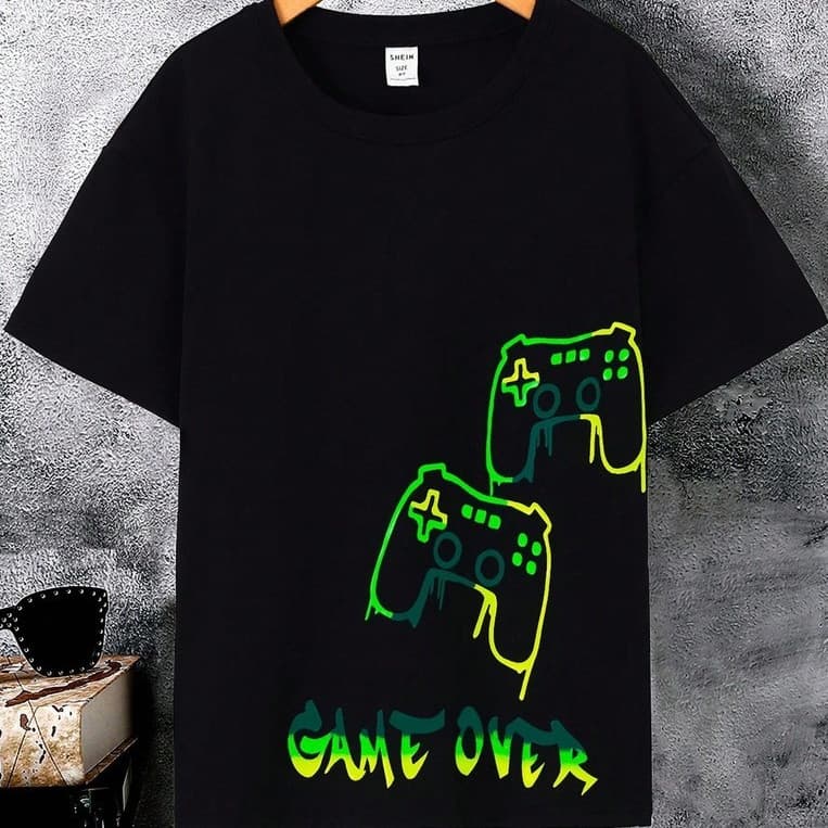 Camiseta Infantil Com Estampa De Game controle,Camiseta Gamer, Video Game, Camisa adulta
