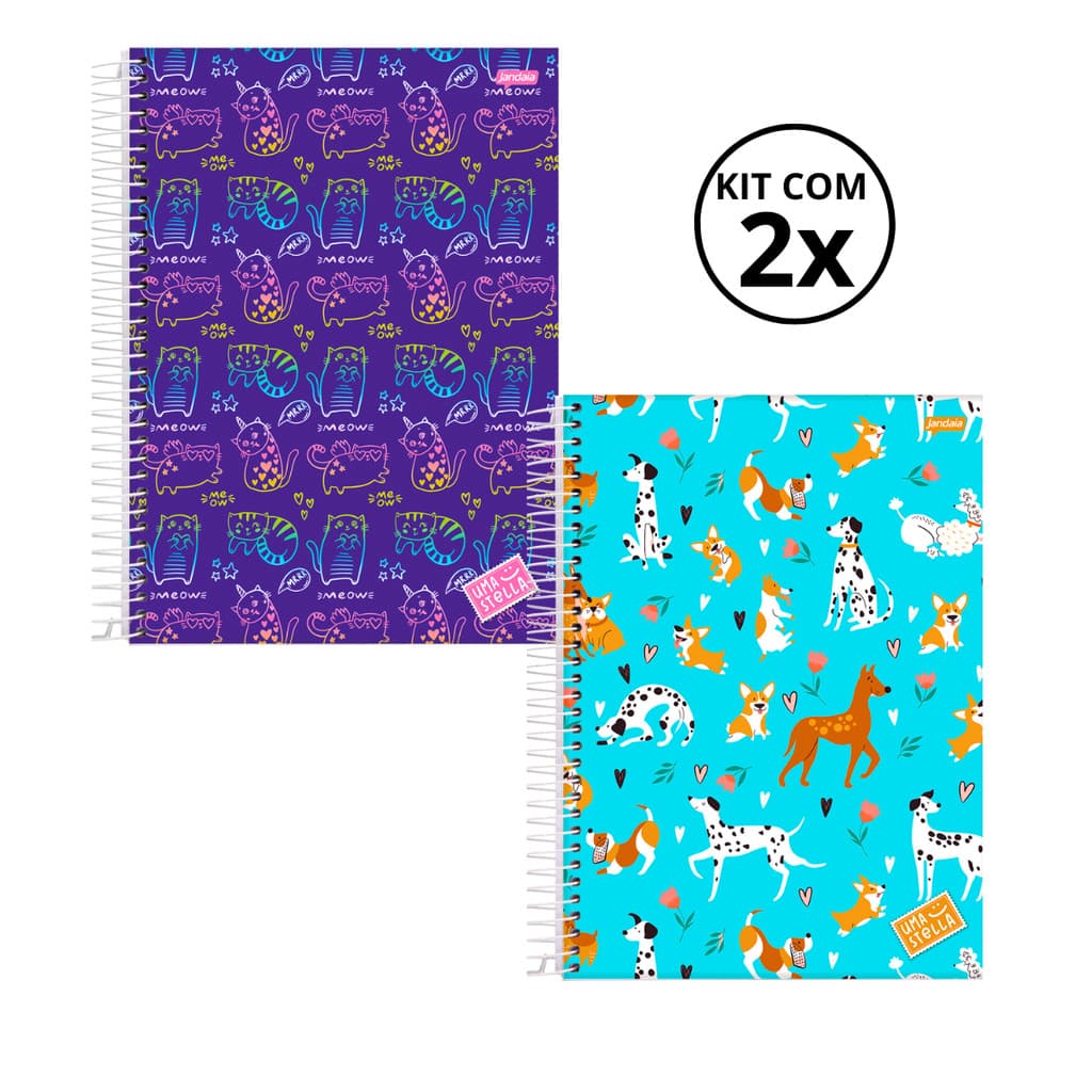 Kit 02 Cadernos Universitário 1 Matéria 80 Folhas Stella- Jandaia